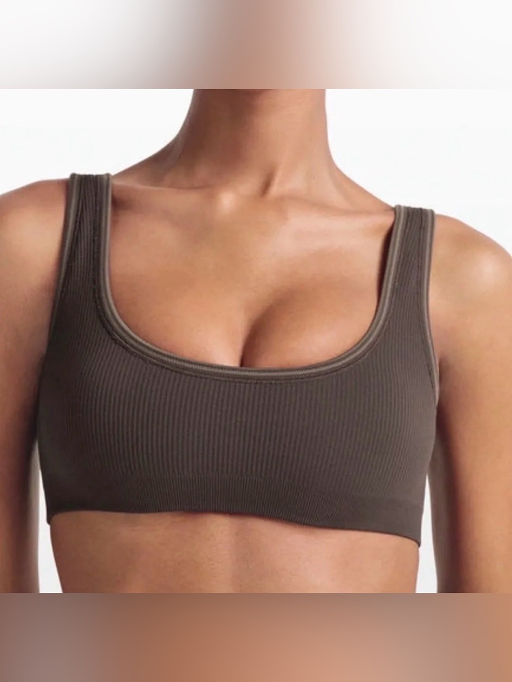 🤎 Skims Ribbed Seamless Micro Scoop Bra | Phoenix/Truffle | M | NWT🏷️